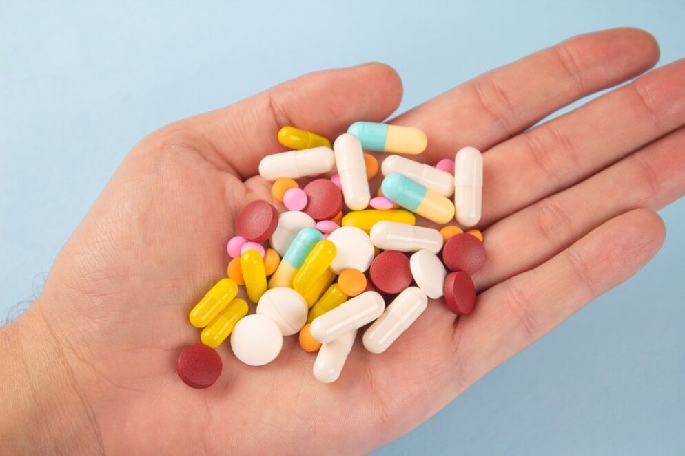 Vários medicamentos para o tratamento da inflamação da próstata